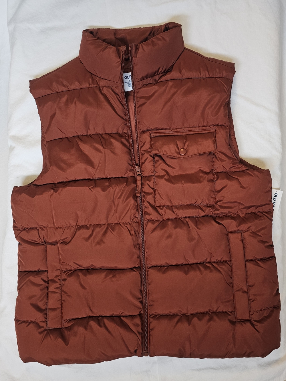 Old Navy Men's Rust Brown Quilted Puffer Vest